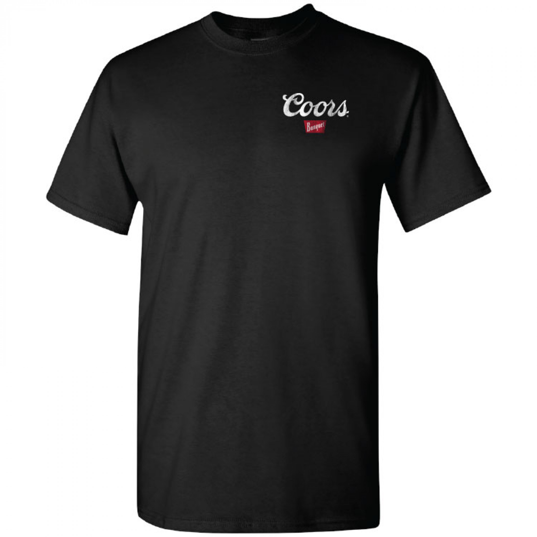 Coors Banquet Can Logo Front and Back Print Black T-Shirt