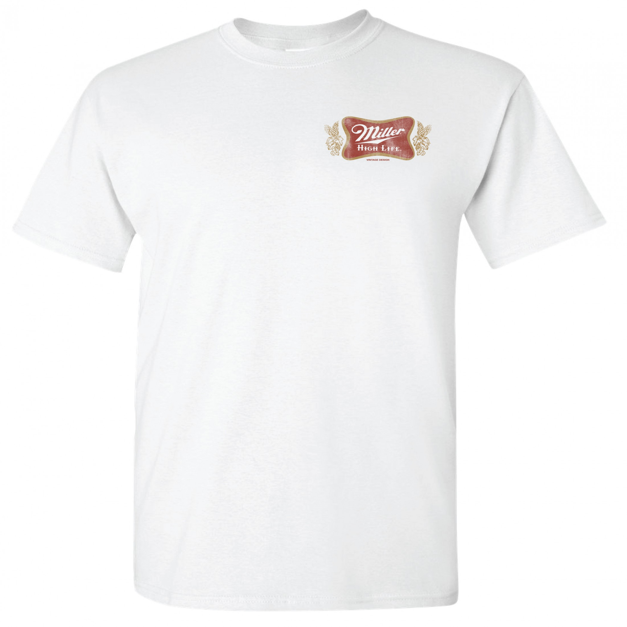 Miller High Life Champagne of Beers Crest Front and Back Print T-Shirt ...