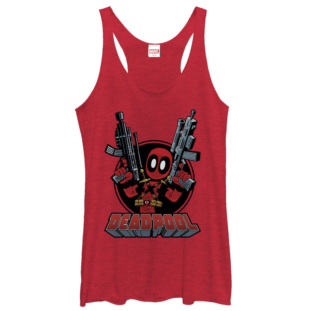 Deadpool Cute Red Juniors Tank Top, Red