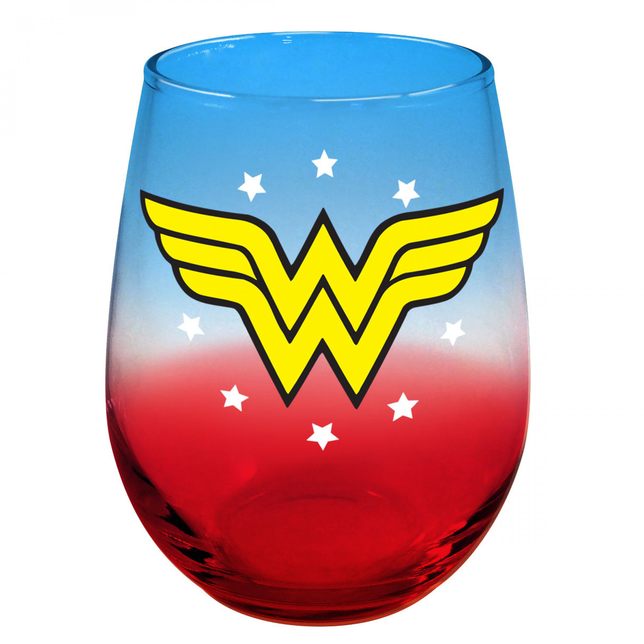 Wonder Woman Logo 21oz Wine Glass, Multi-Color