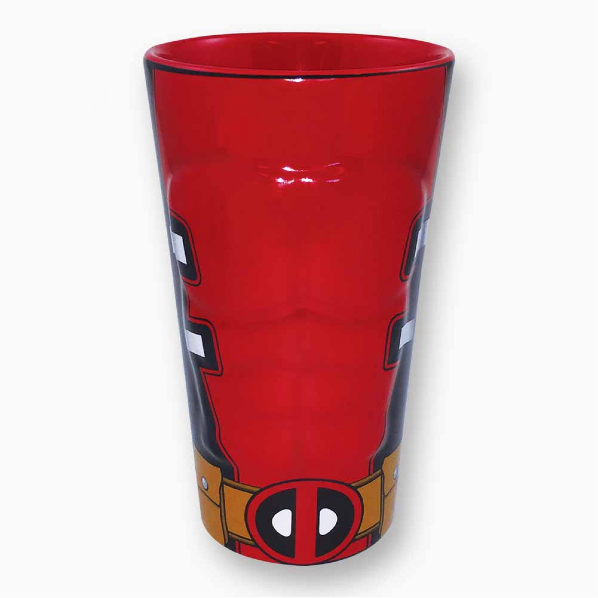 Deadpool Molded Pint Glass, Red