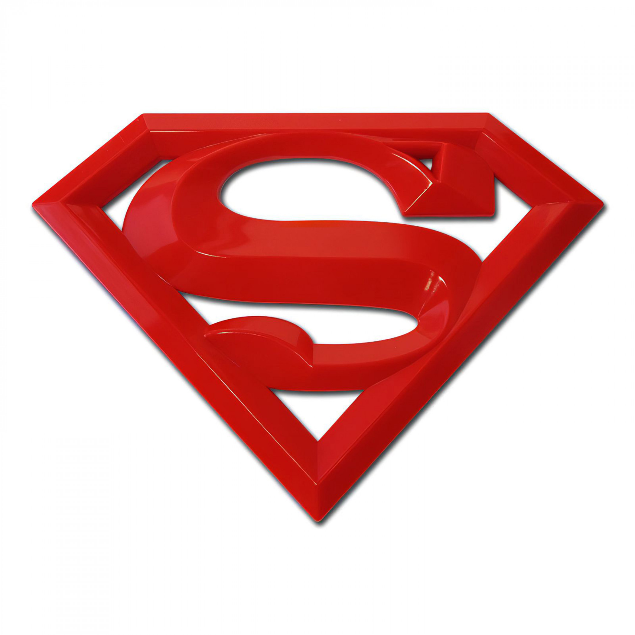 Superman Logo Red Colorway Car Emblem, Red