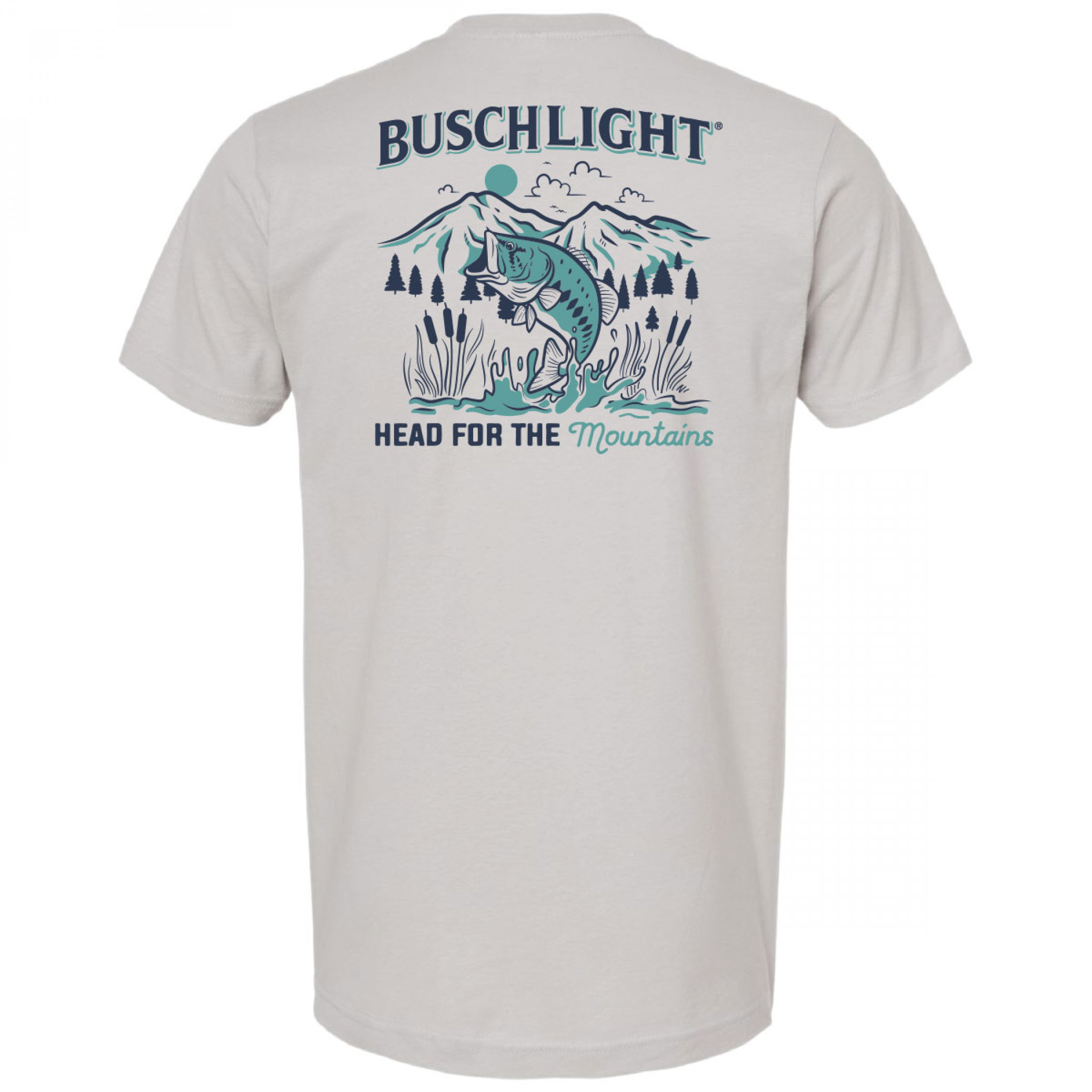 Busch Light Head for The Mountains Fishing Front/Back Print T-Shirt