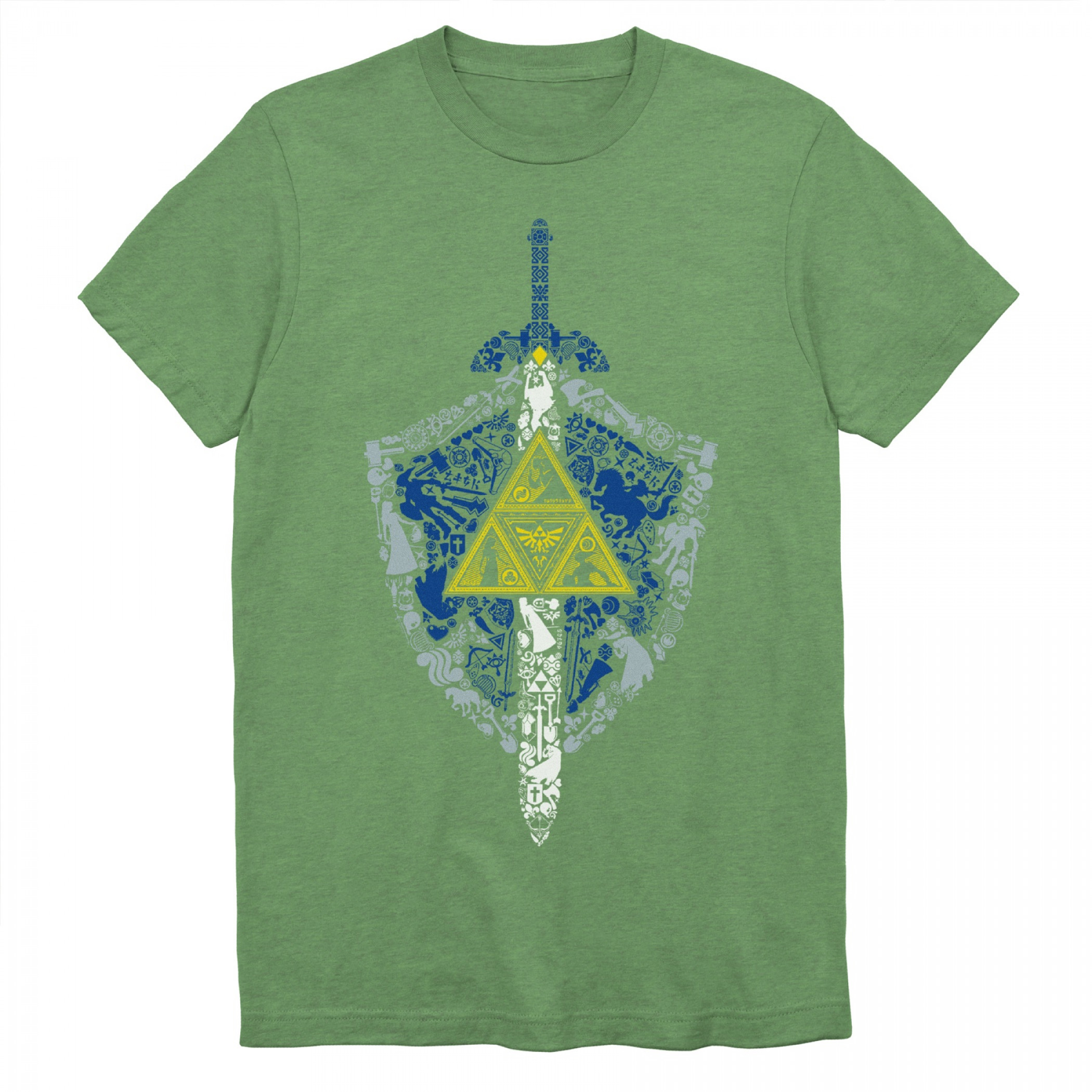 Nintendo Zelda Link's Shield and Sword Crest Symbol T-Shirt, Green