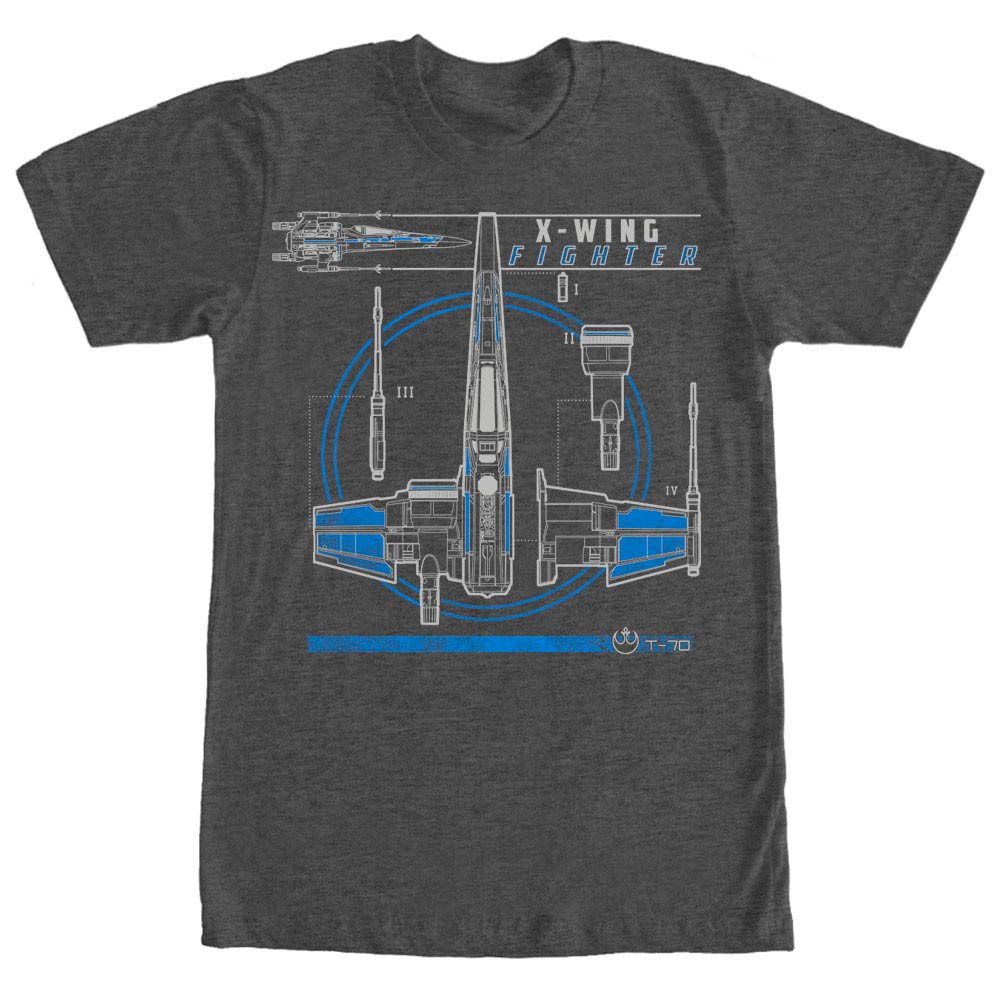 Star Wars Episode 7 Tear Apart Gray T-Shirt, Grey