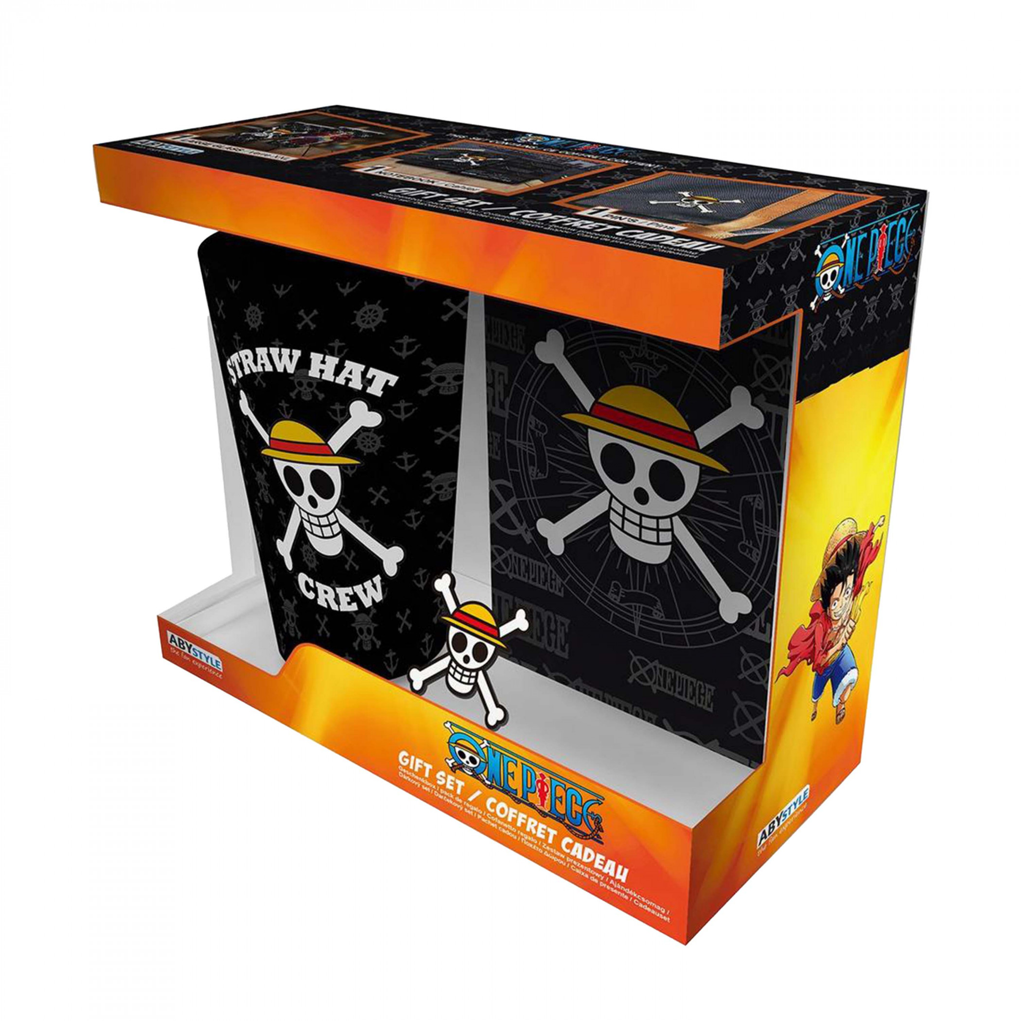 One Piece Straw Hat 3-Piece Gift Set, Multi-Color