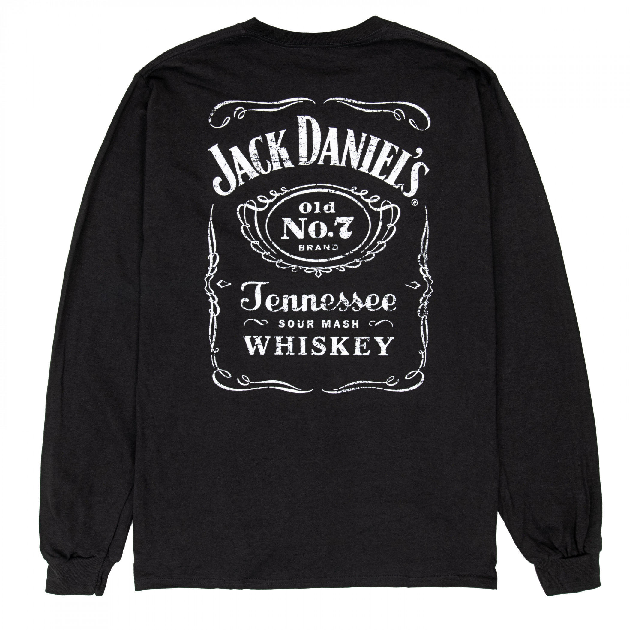 Jack Daniel's Classic Label Graphic Men's Black Long Sleeve Shirt