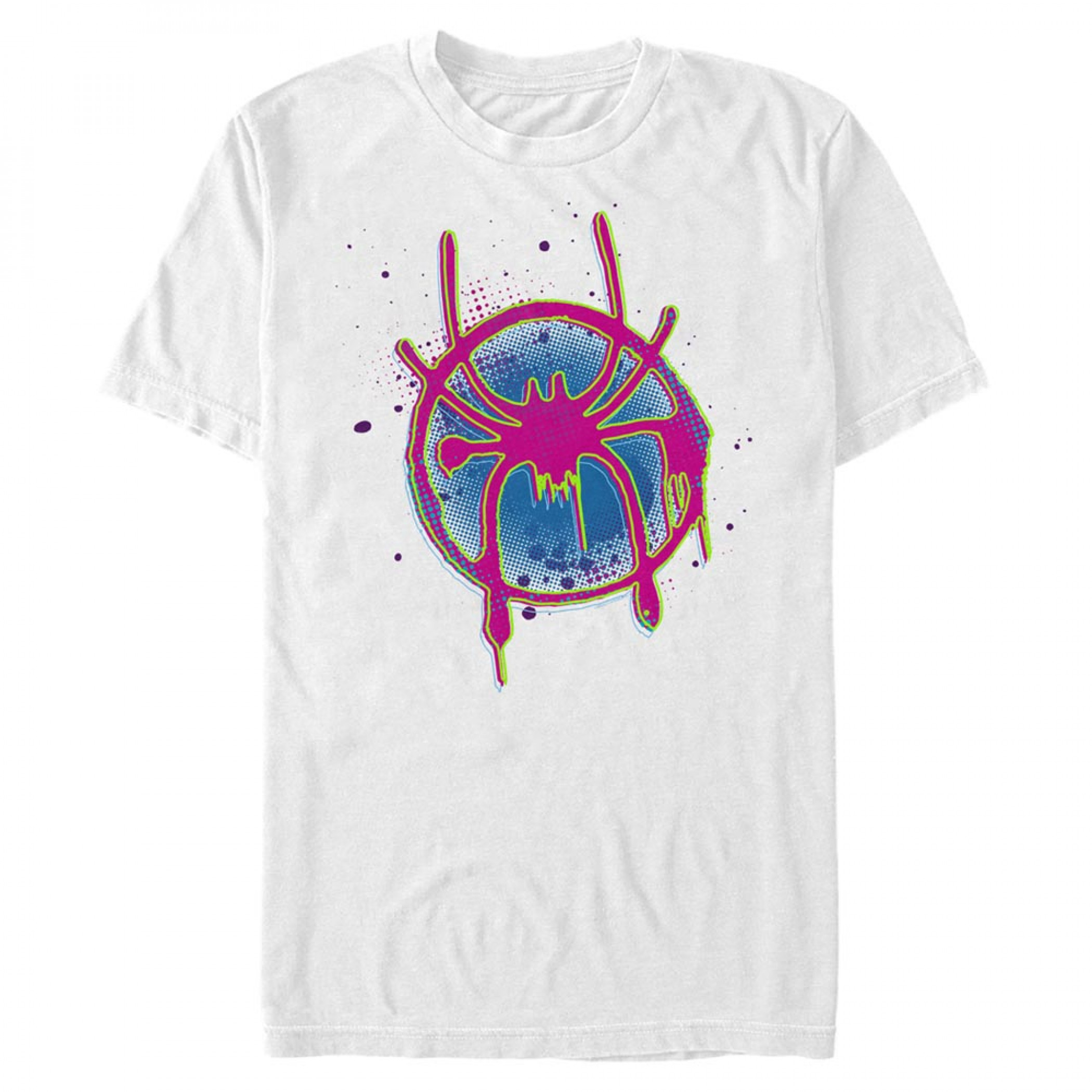 Spider-Man Into the Spider-Verse Neon Logo T-Shirt, White