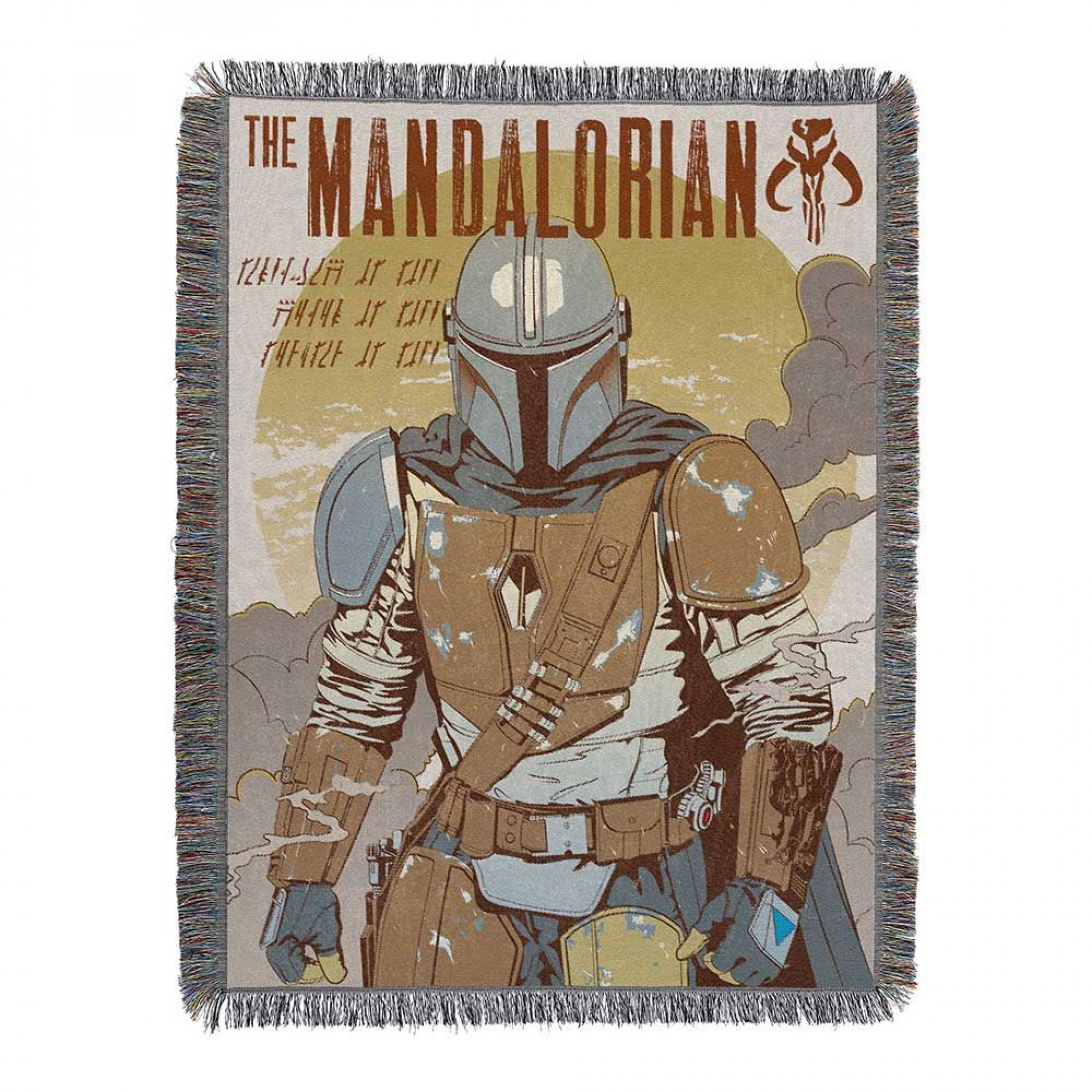 Star Wars: The Mandalorian Standoff Woven Tapestry Throw Blanket, Multi-Color