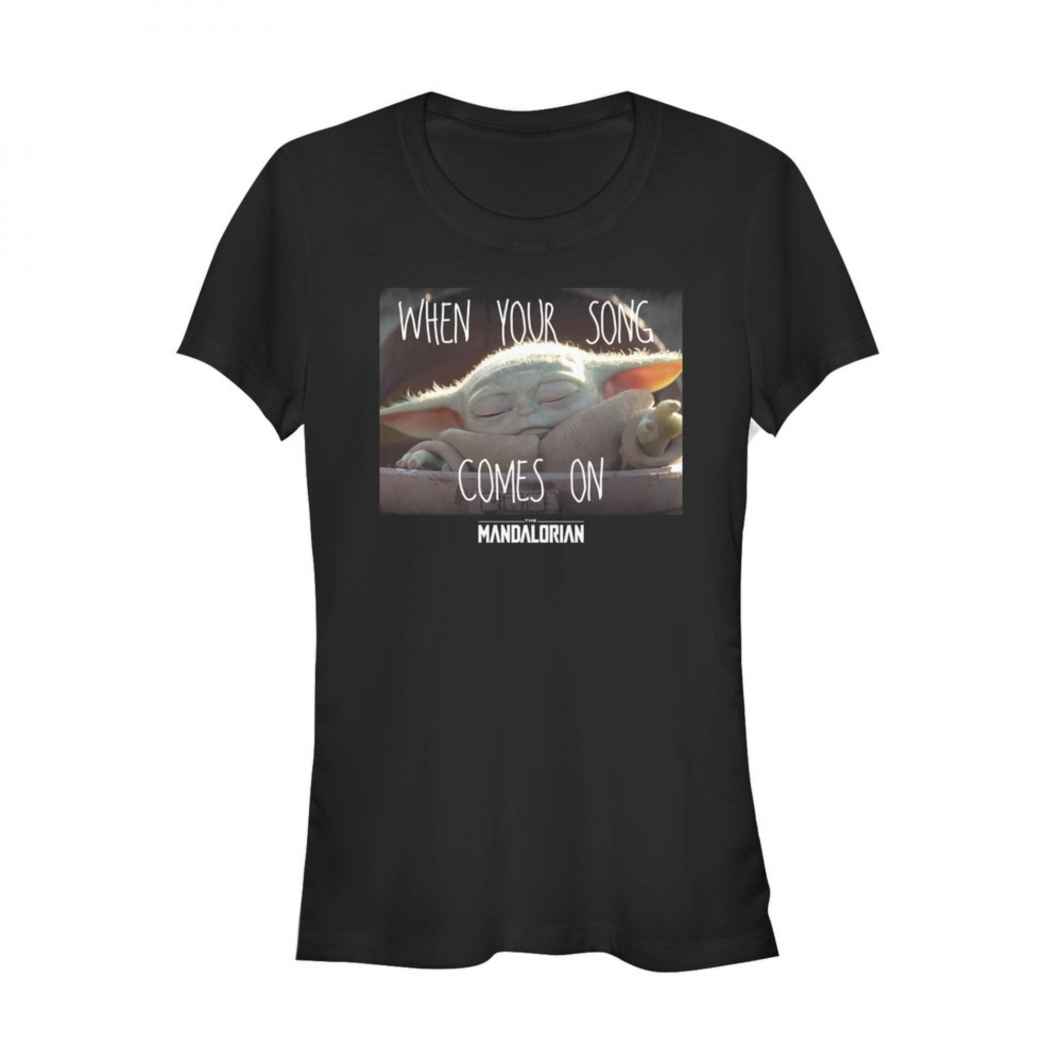 The Mandalorian Favorite Song The Child Juniors Black T-Shirt, Black
