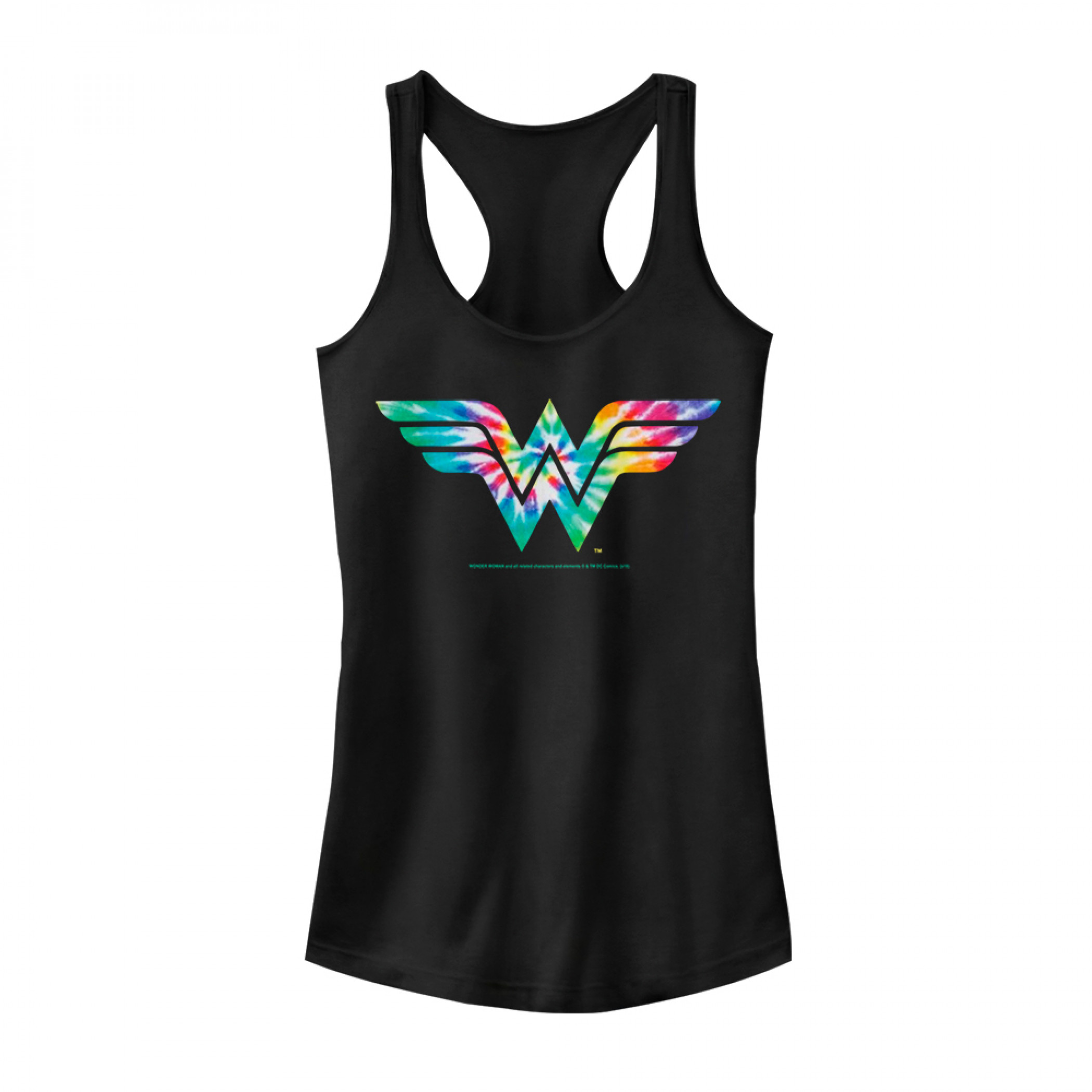 Wonder Woman Tie Dye Symbol Women's Tank Top, Black
