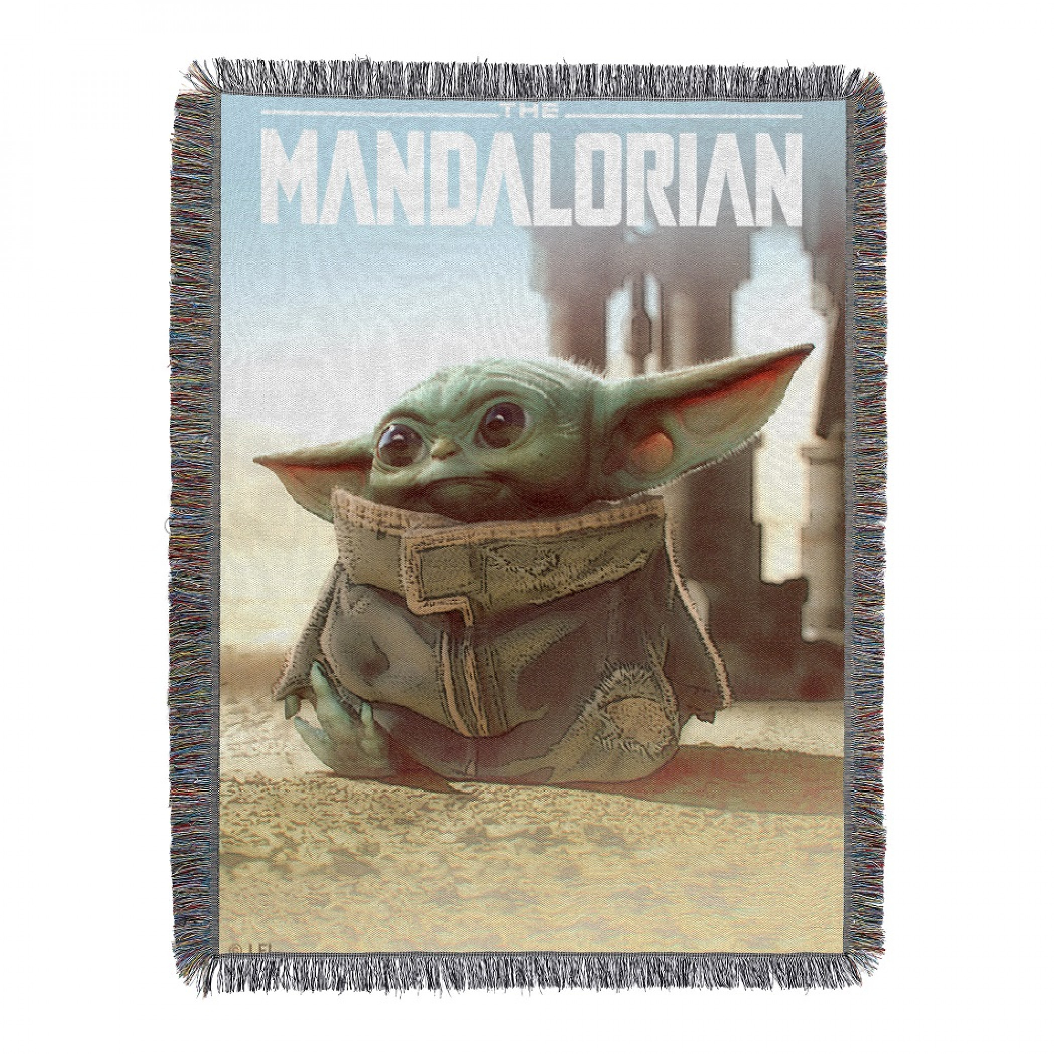 Star Wars The Mandalorian The Child Tapestry Fringed Throw Blanket, Multi-Color