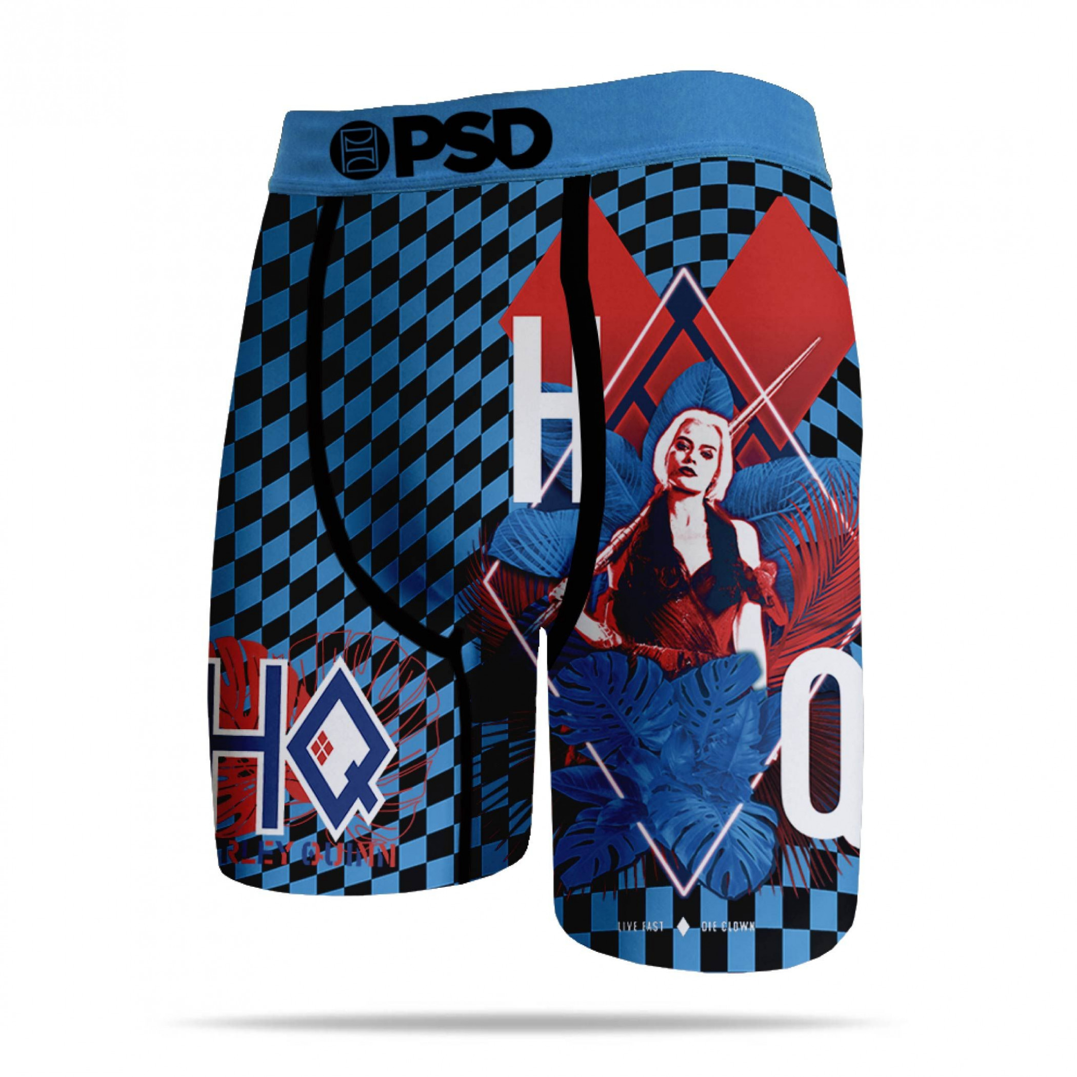 Harley Quinn Checkers Men's PSD Boxer Briefs, Multi-Color