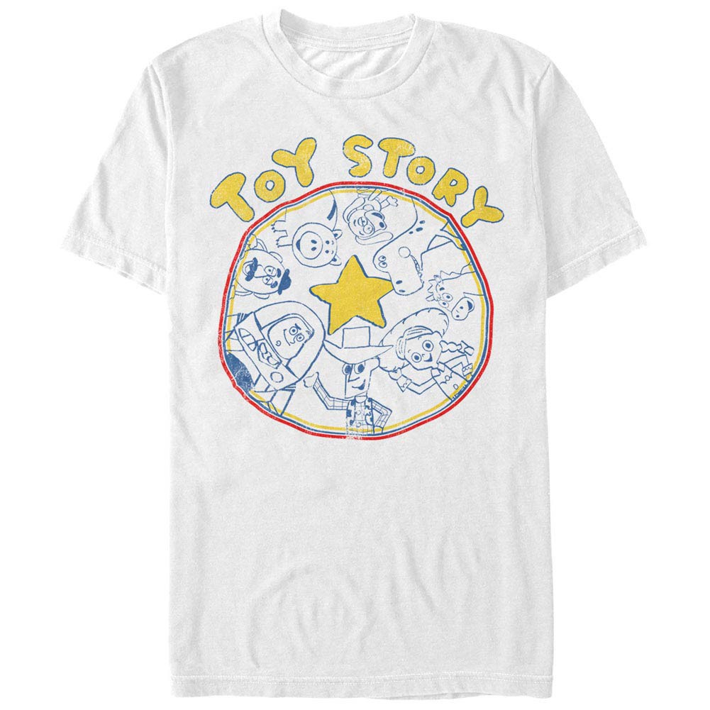 Disney Pixar Toy Story 1-3 Circle White T-Shirt
