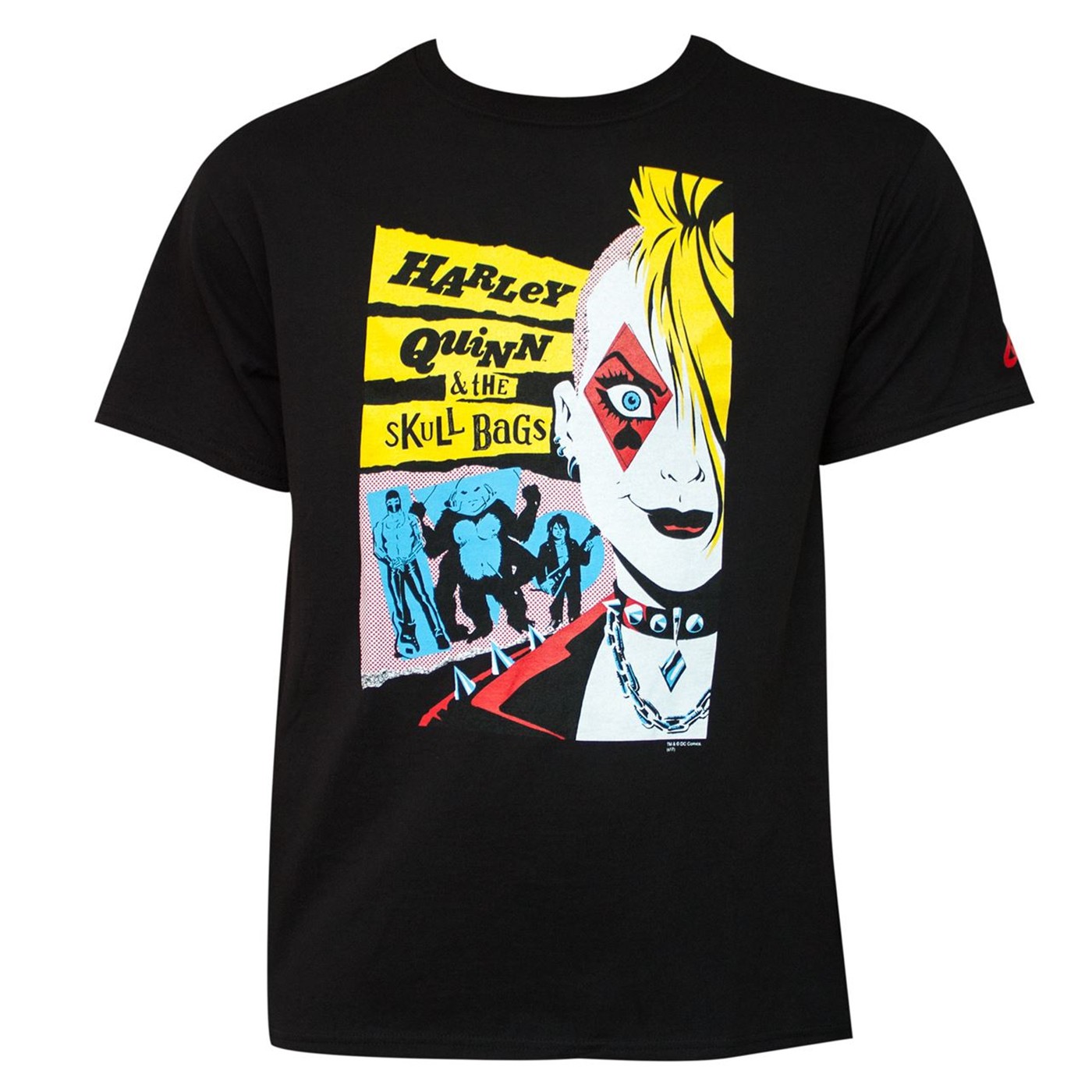 Harley Quinn: Skull Bags T-Shirt by Amanda Conner, Black