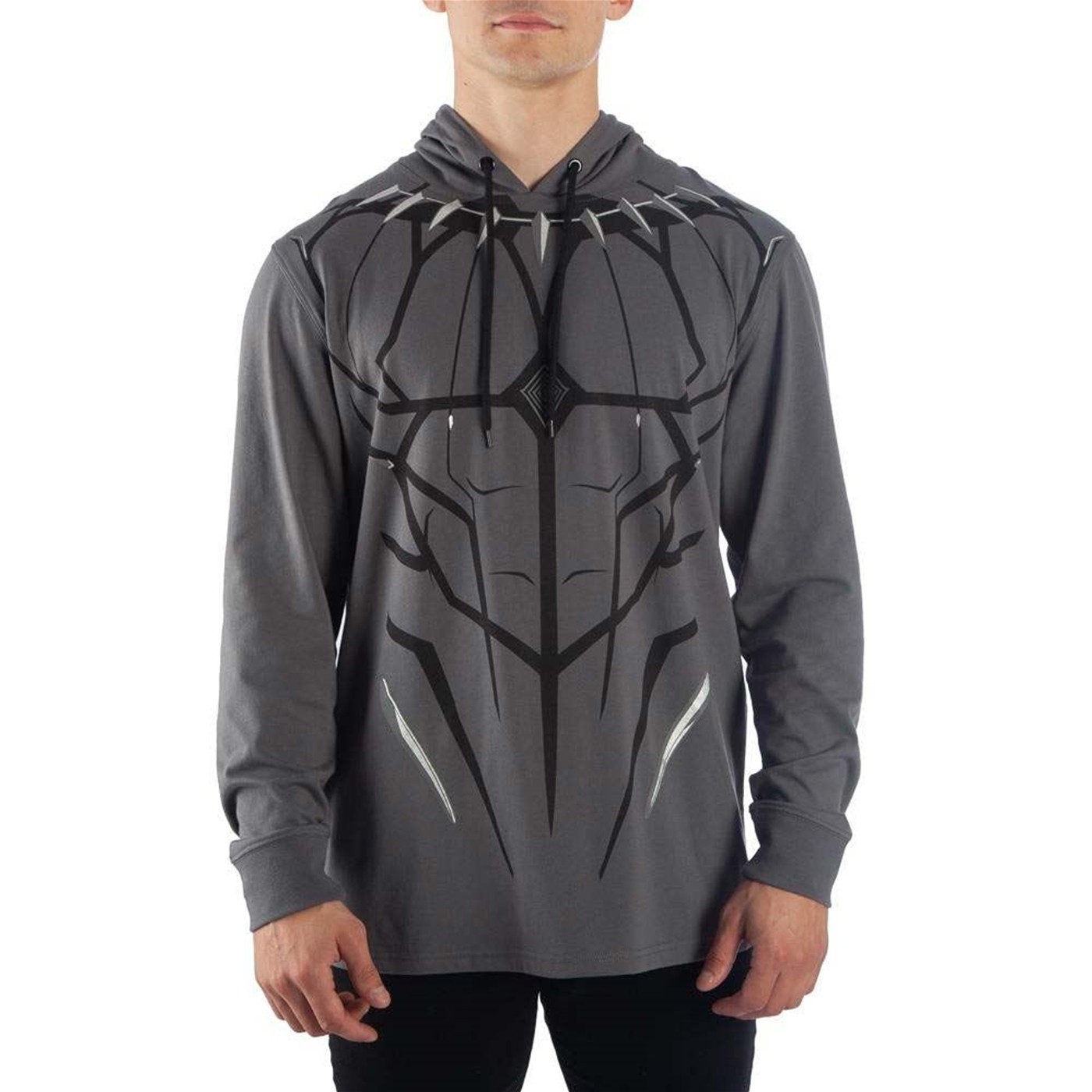 Black Panther Costume Light Weight Hoodie, Grey