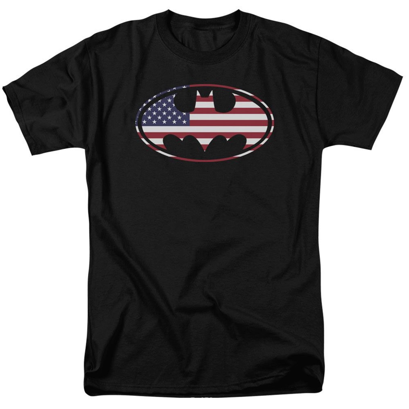 Batman American Flag Classic Logo Men's T-shirt