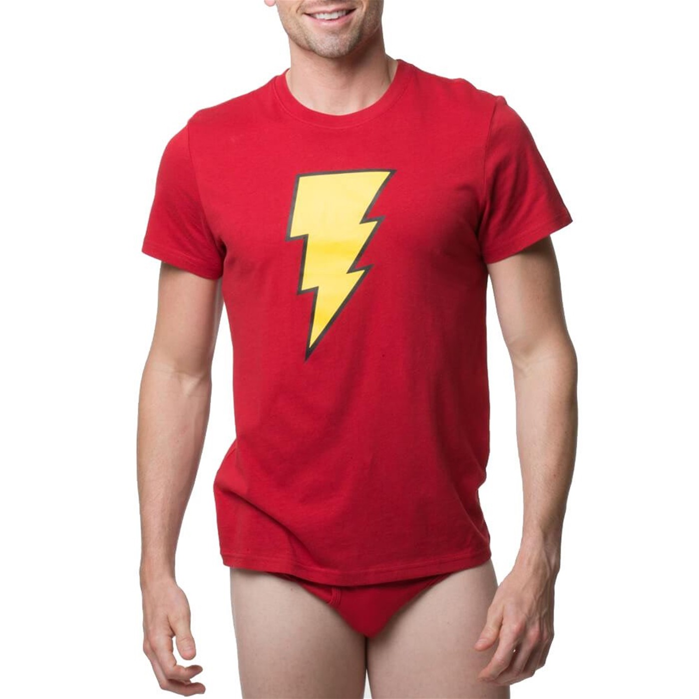 Shazam! Men's Underwear Briefs and Shirt Set, Red