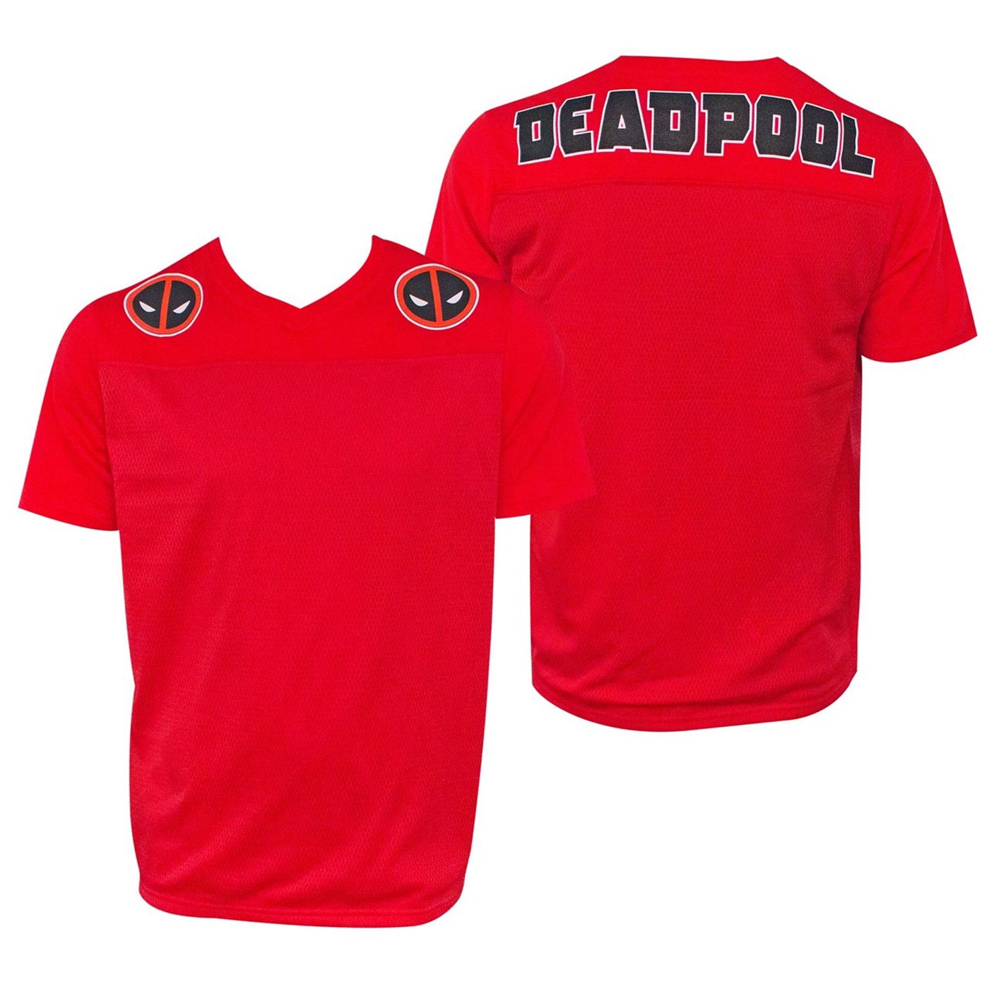 Deadpool Men's Red Football Jersey T-Shirt, Red