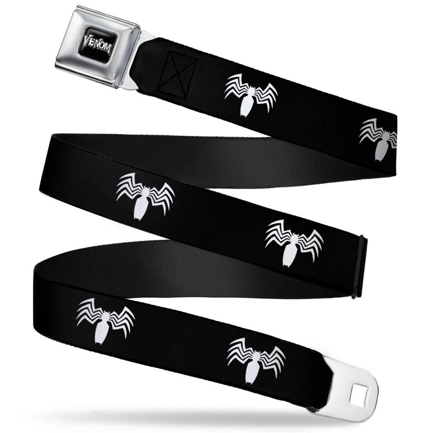 Venom Spider Logo Full Color Black Seatbelt Belt, Black