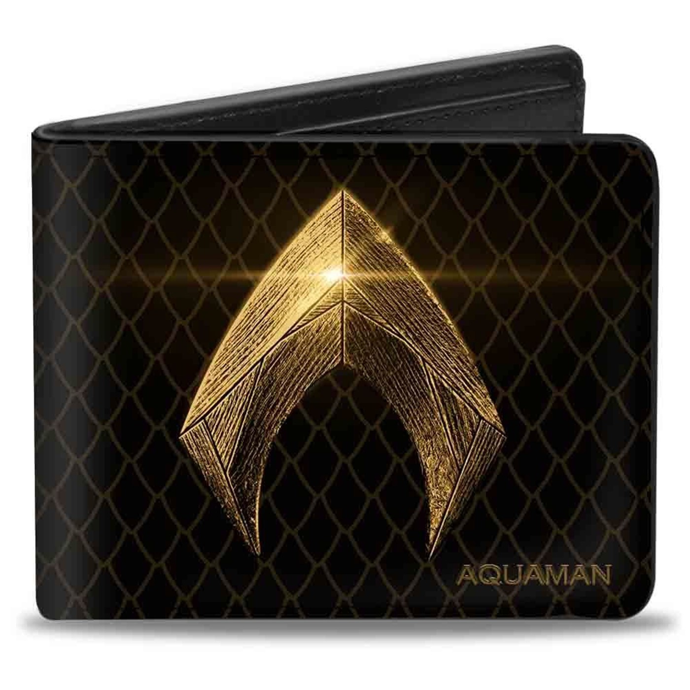 Aquaman Symbol & Scales Bi-fold Wallet, Black