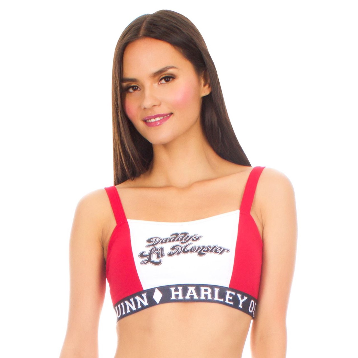 Harley Quinn Cage Back Sports Bra, Red