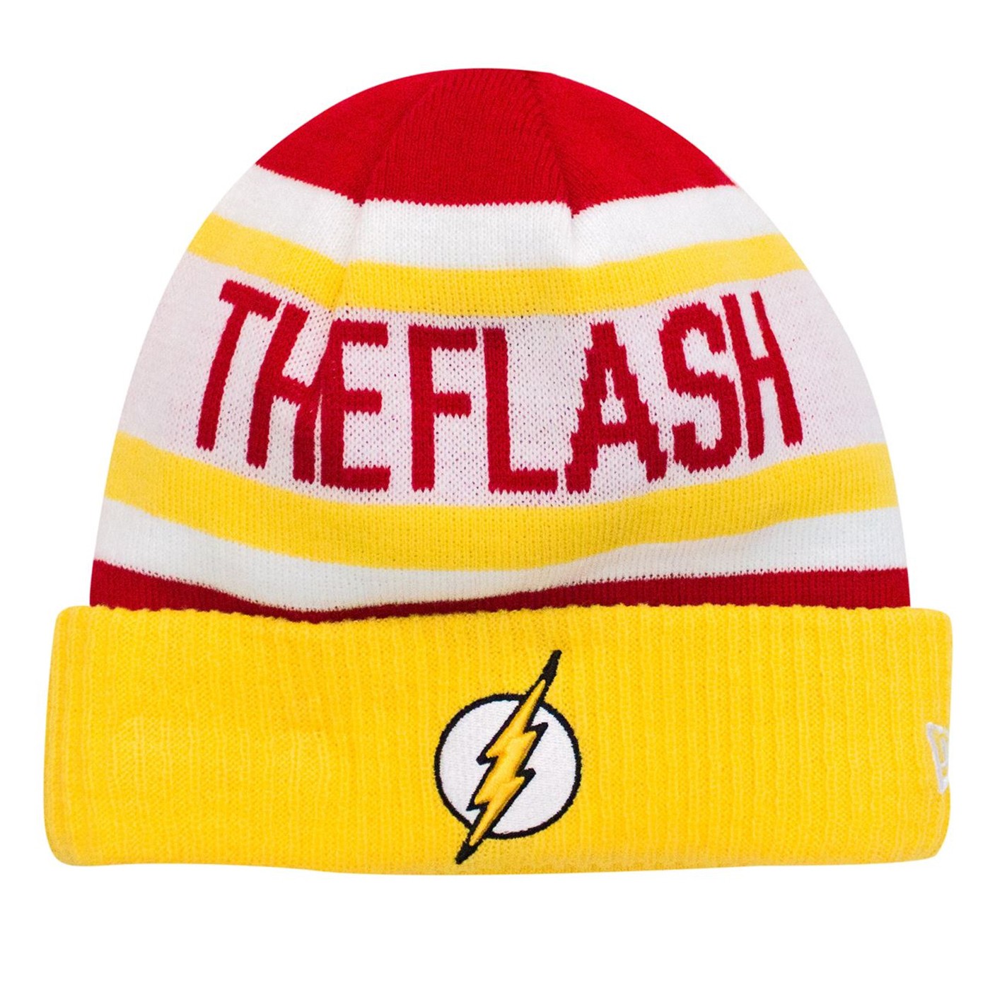 The Flash Symbol Yellow New Era Cuffed Beanie, Yellow