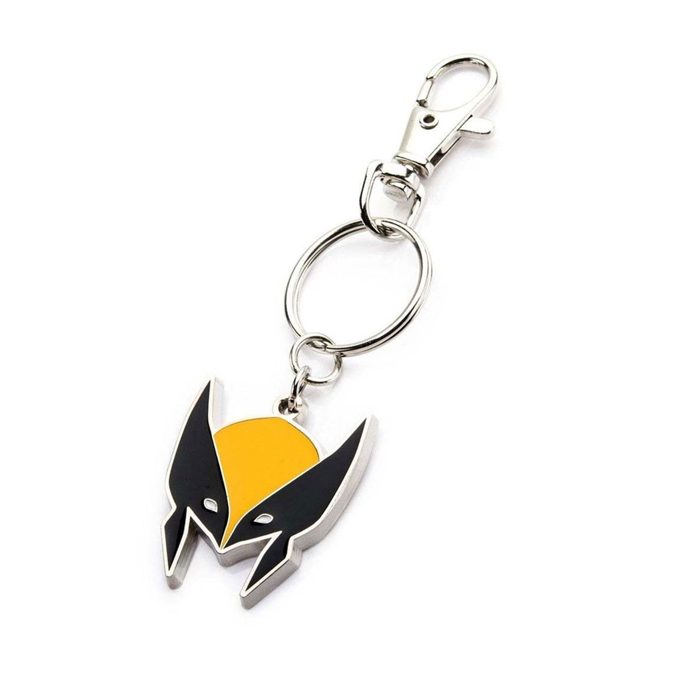 Marvel Base Metal Wolverine Logo with Stainless Steel Key Chain, Yellow