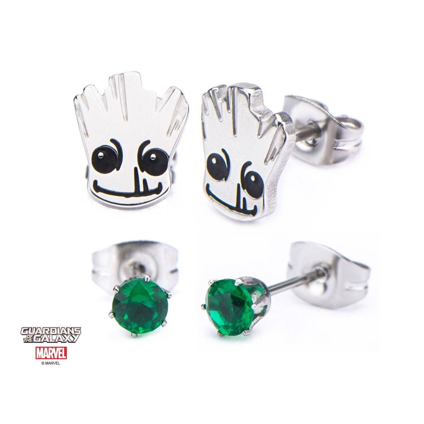 Stainless Steel GOTG Groot Stud Earring Set