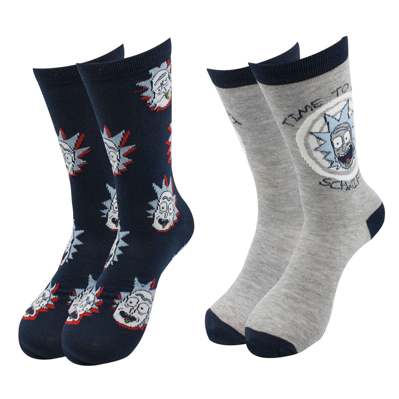 Rick and Morty 2-pack Crew Socks, Grey