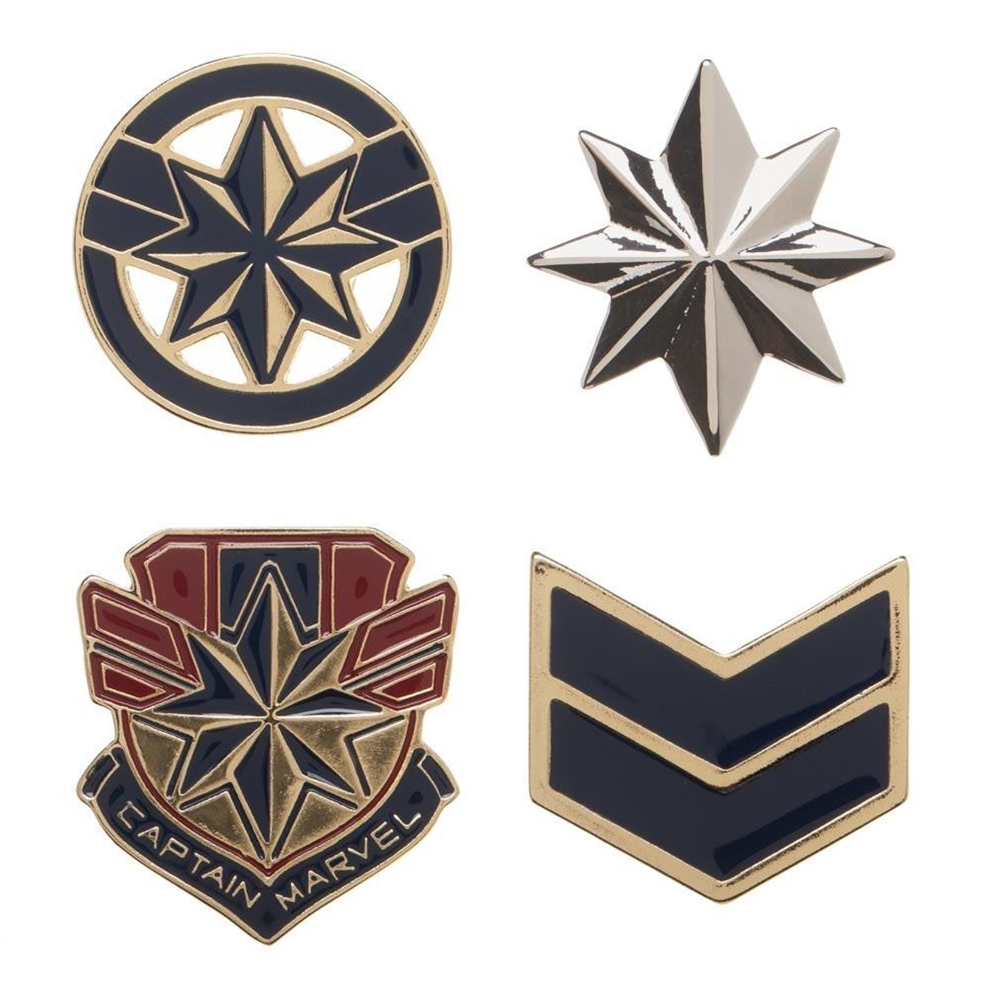 Captain Marvel Lapel Pin Set, Blue