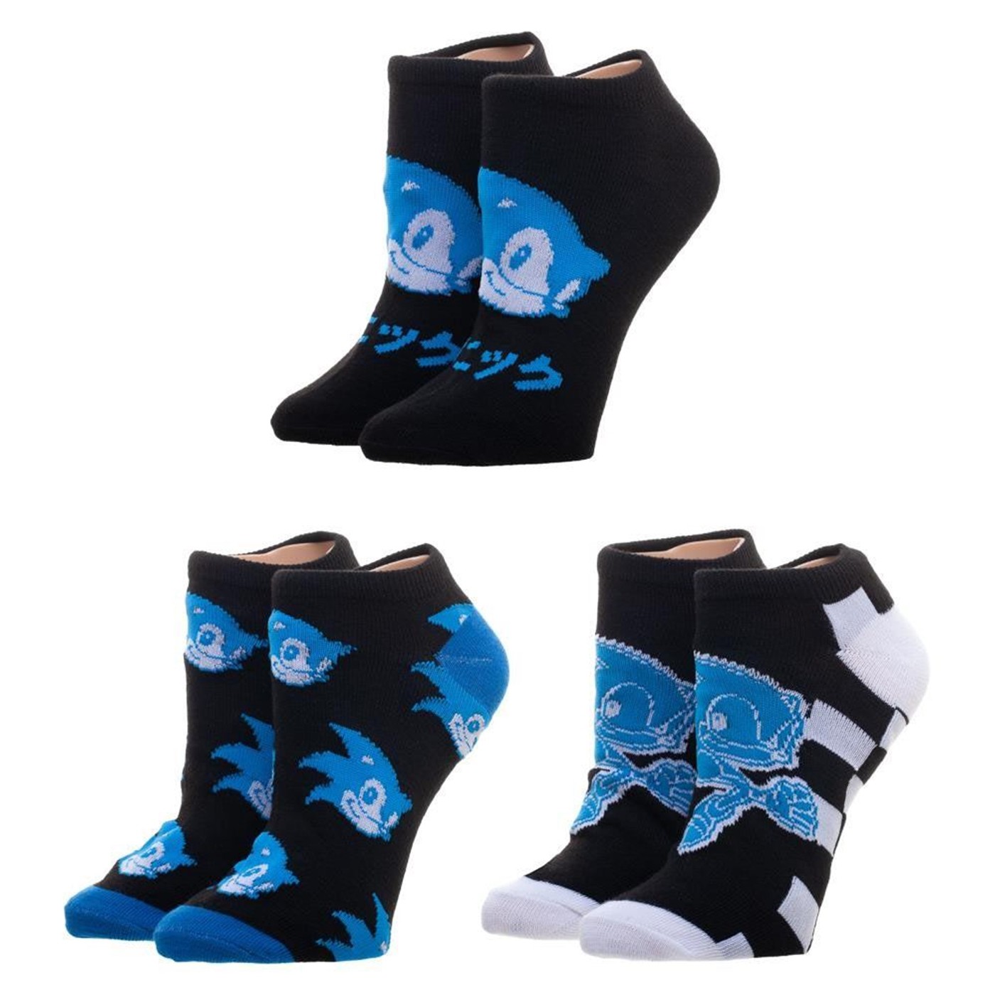 Sonic the Hedgehog Three Pack Ankle Socks, Black