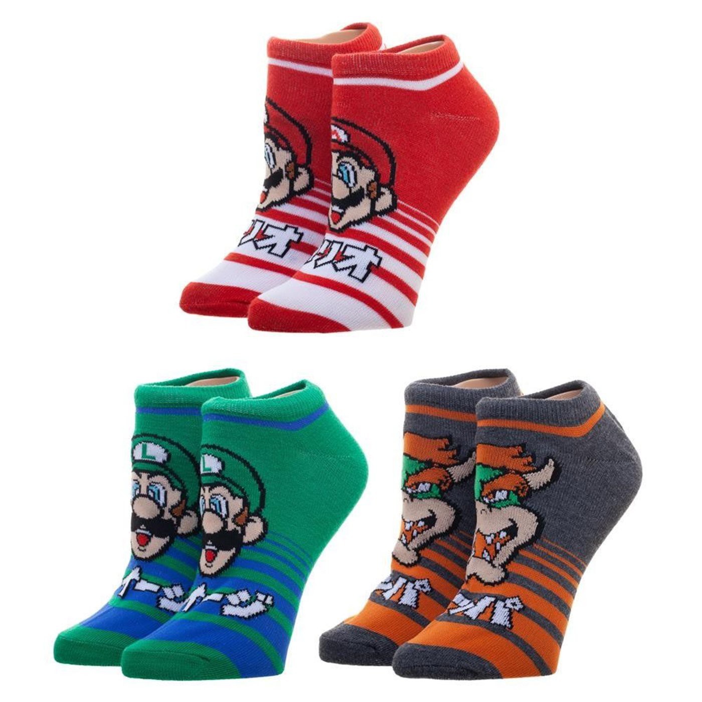Nintendo Super Mario Three Pack Ankle Socks, Red