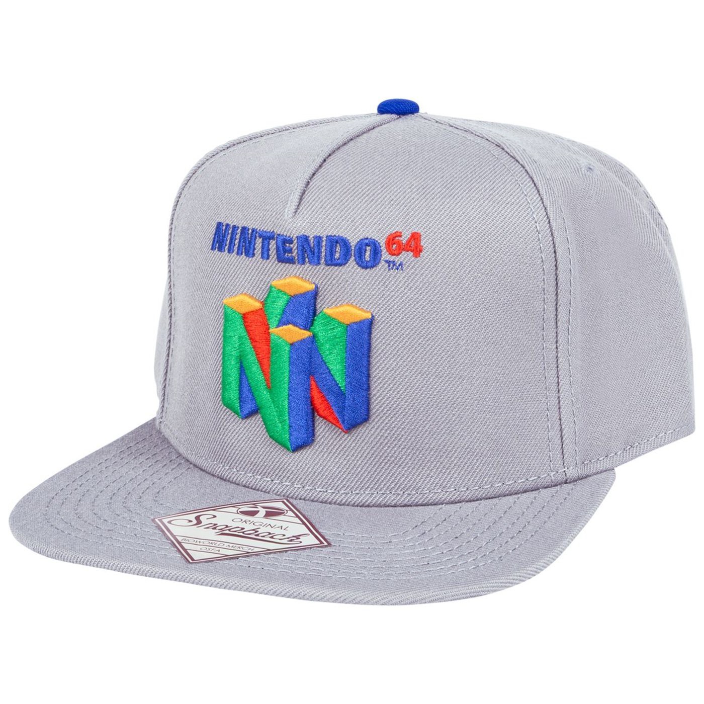 Nintendo 64 Logo Snapback Hat, Grey