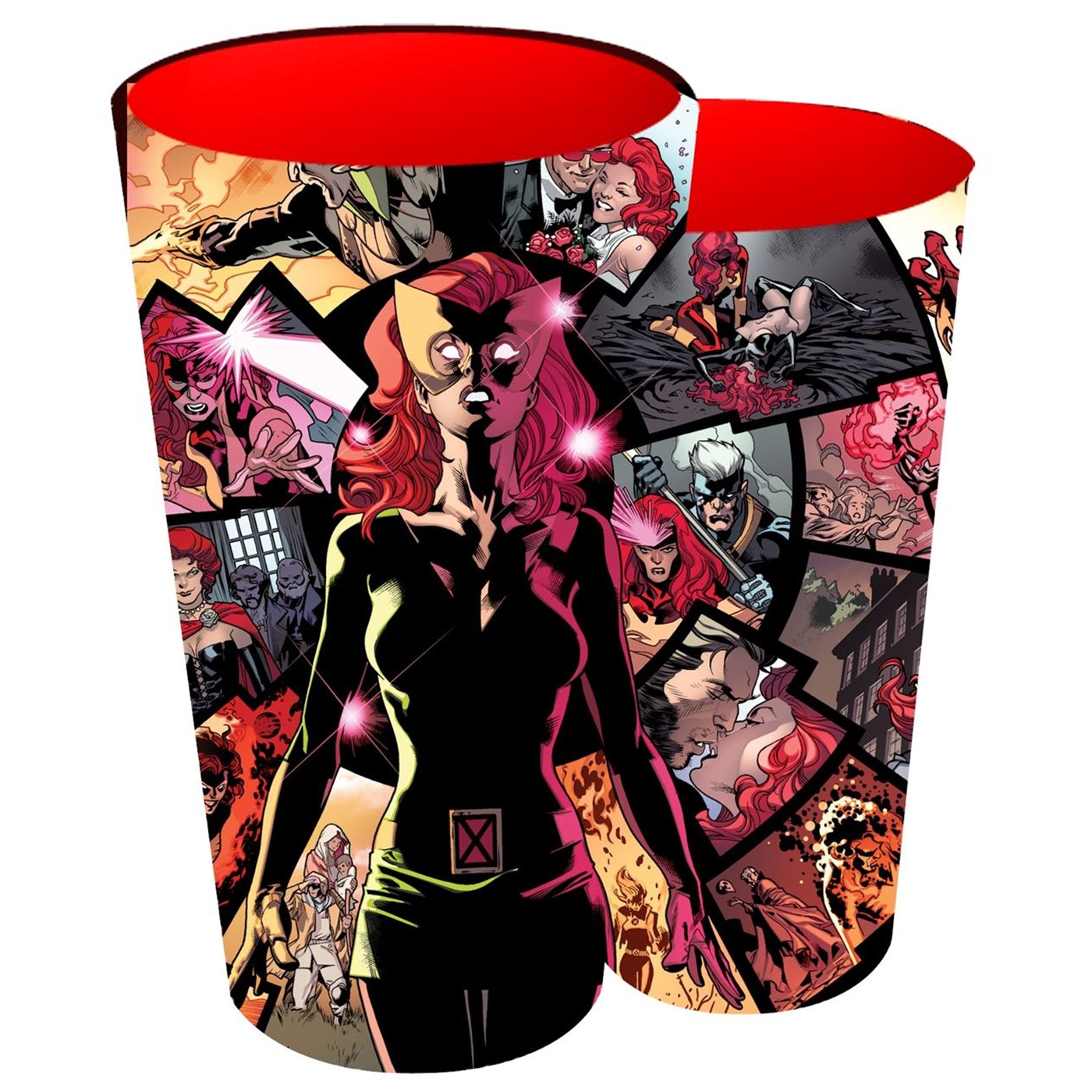 X-Men Jean Grey Shattered Dark Phoenix Ceramic Pint Glass, Red