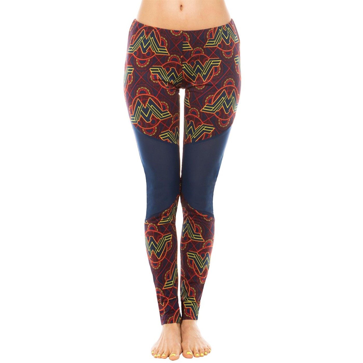 Wonder Woman Logo w/Circles and Mesh Legging, Blue