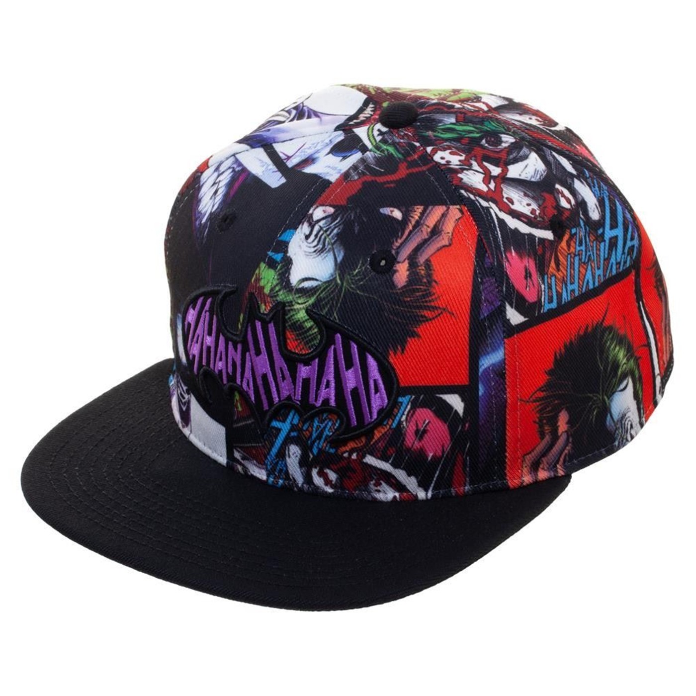 Joker Sublimated Snapback Hat, Black