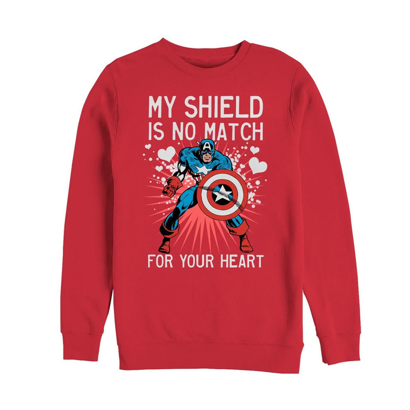 Valentine's Captain America No Shield For Heart Men's Sweatshirt, Red