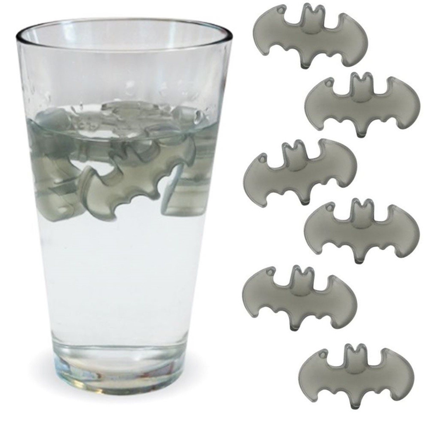 DC Comics Batman Insignia Reusable Ice Cubes, Grey