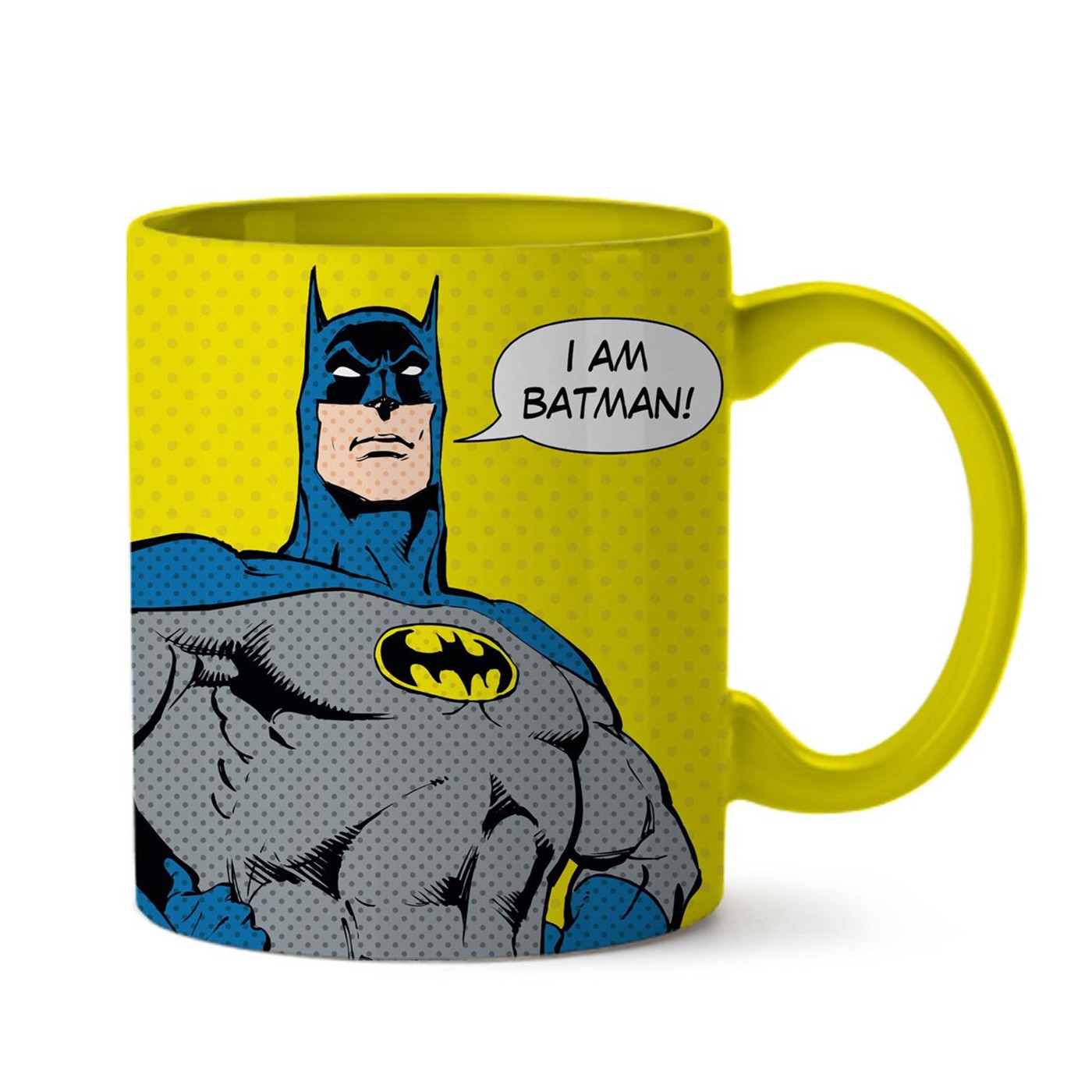 I Am Batman 14 oz Ceramic Mug, Yellow
