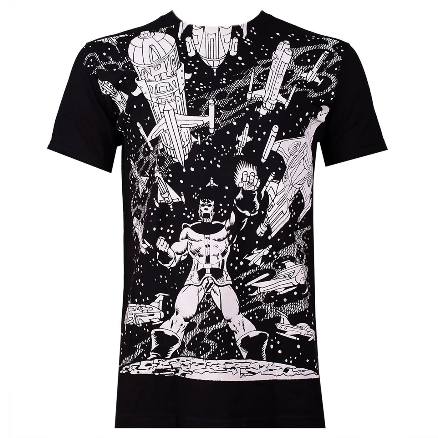 Thanos VS. Spaceships Black Men's T-Shirt, Black