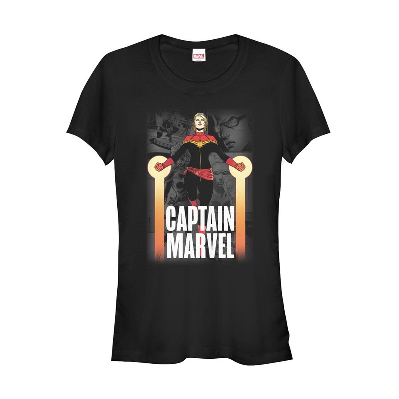 Captain Marvel In Flight Women's T-Shirt, Black