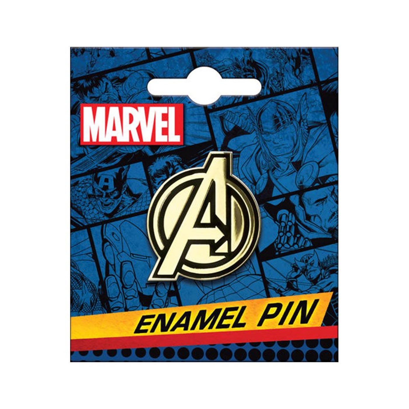 Avengers Logo Gold Enamel Pin, Gold