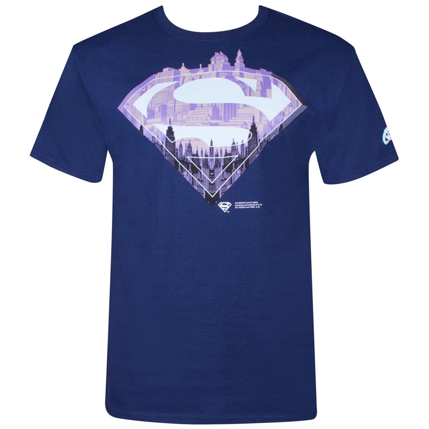 Superman City Symbol Men's Navy T-shirt, Blue