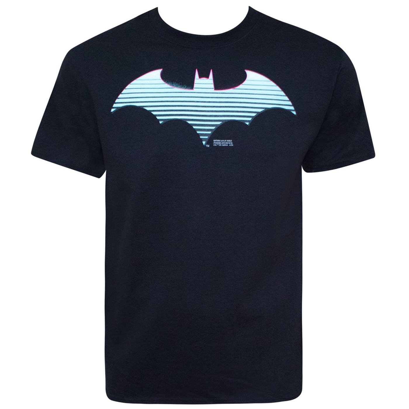 Batman Neon Symbol Men's T-Shirt, Blue