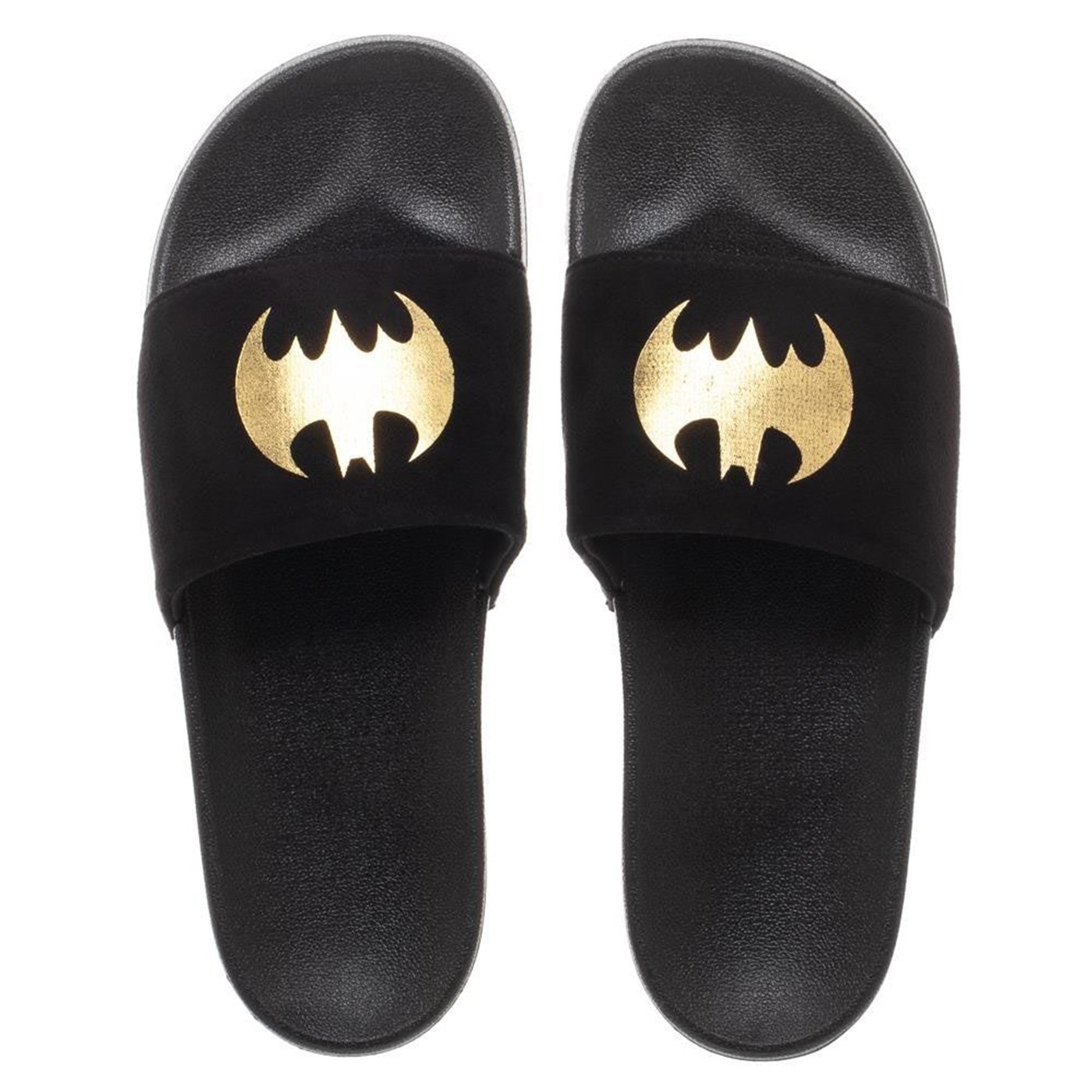 Batman Vegan Suede Slide Sandals, Black