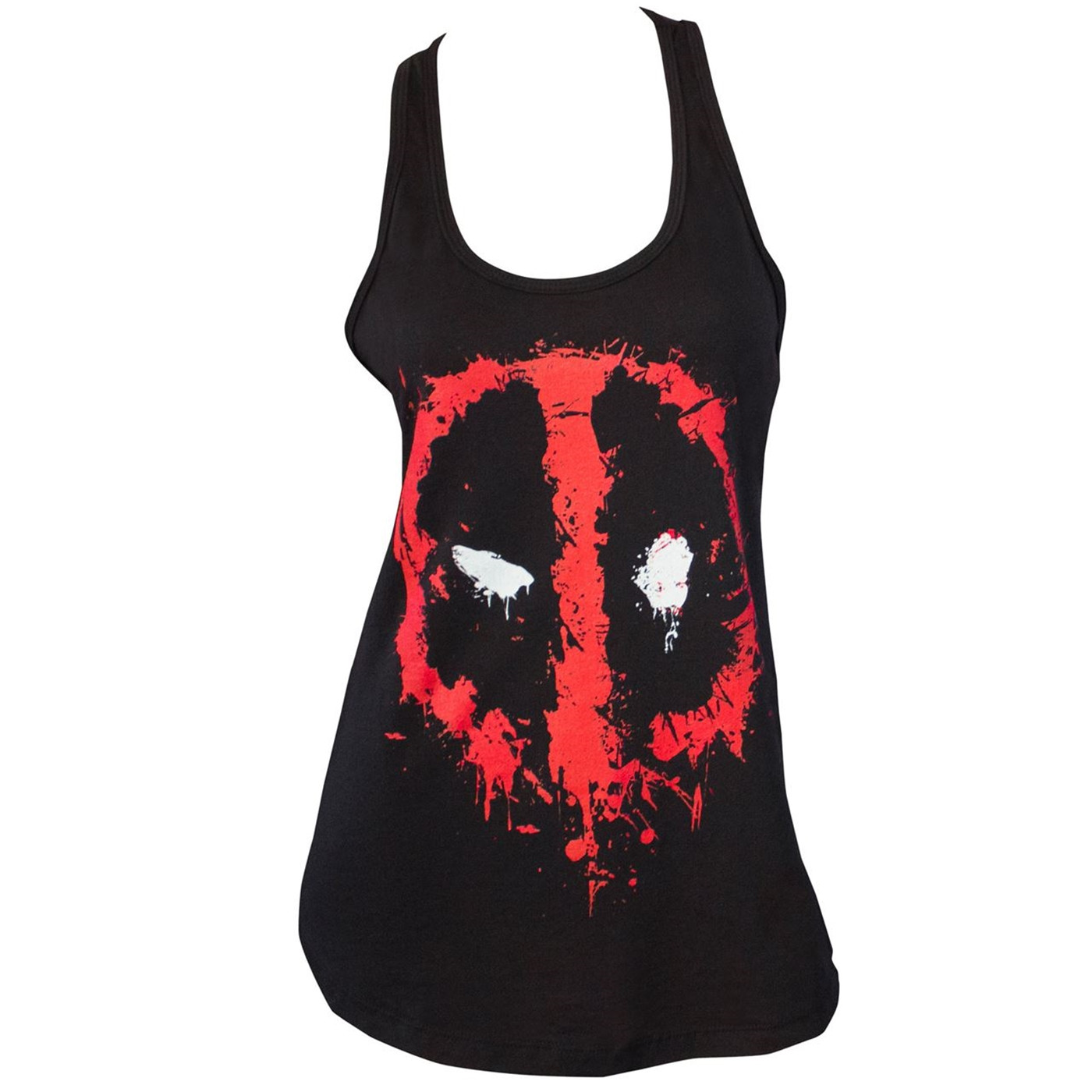 Deadpool Splatter Symbol Women's Tank Top, Black