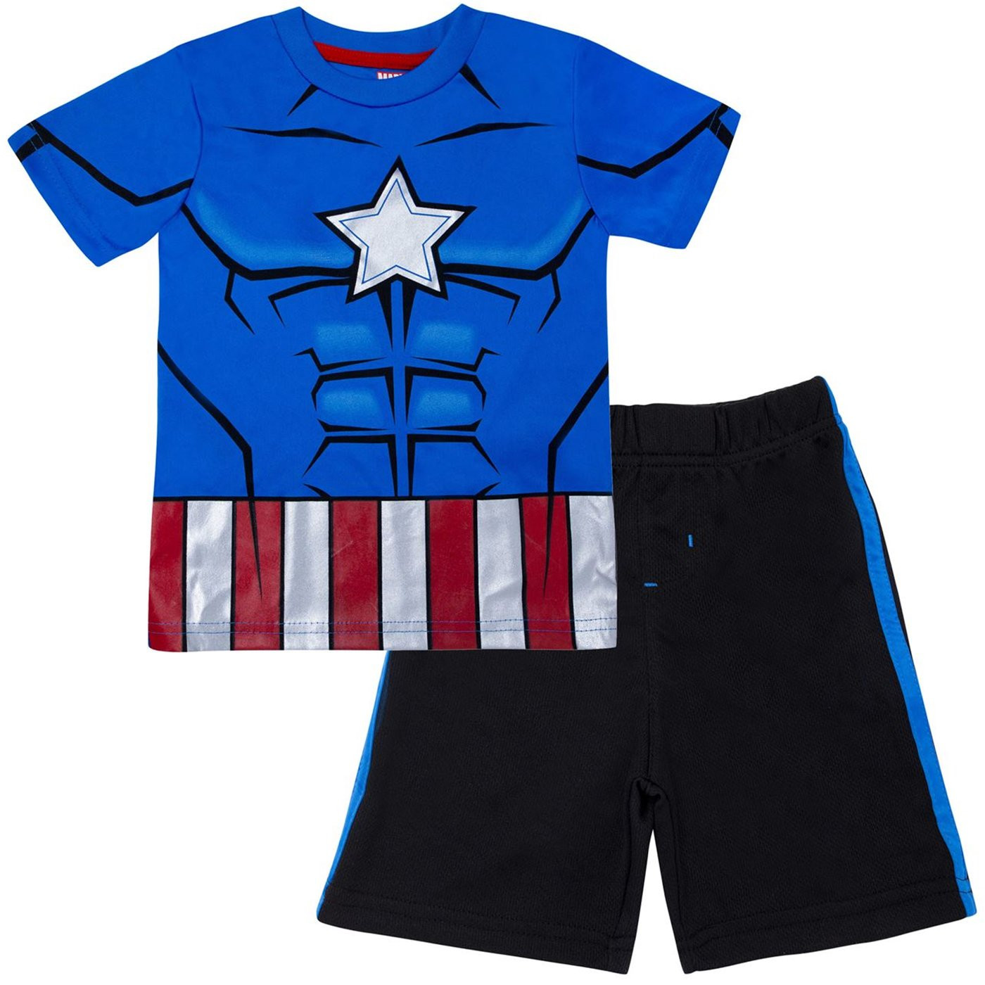 Captain America Performance Costume Kids Short Set, Blue