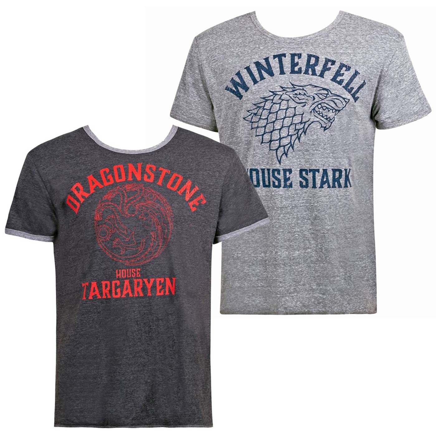 Stark/Targaryen Reversible Game of Thrones Men's T-Shirt, Grey