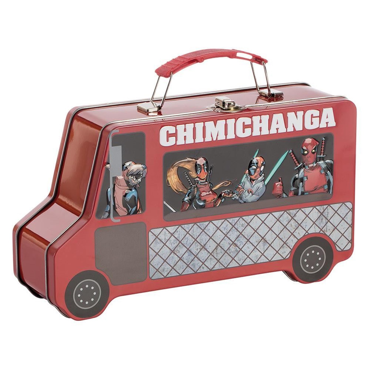 Marvel Deadpool Truck Shaped Tin Tote, Red